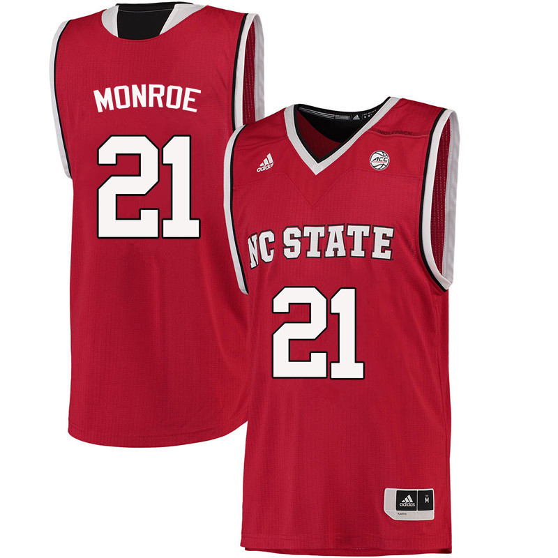 Men NC State Wolfpack #21 Rodney Monroe College Basketball Jerseys-Red